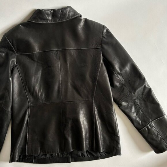 Vintage Anne Klein Genuine Black Leather Jacket - Picture 14 of 16